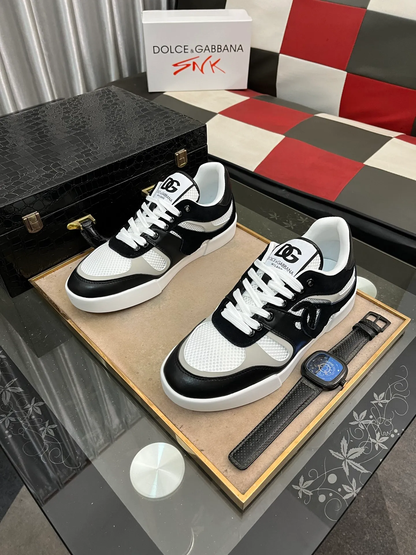 Men's shoes 💰440⌚️⌚️【DG～】Men's casual shoes are on sale at the same time 🔶🔷🔜The upper is made of cowhide stitching fabric ➕Mesh lining, comfortable and breathable, sole: original comfortable and wear-resistant outsole, ⚠️The real thing📱Photographed🎬The real thing is better📢📢📢Number: 35-46